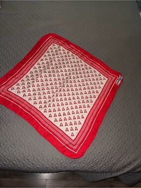 Vintage Liberty Bell Red & White Bandana Scarf with Repeating A Pattern